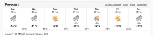 Weather forecast Feb. 8