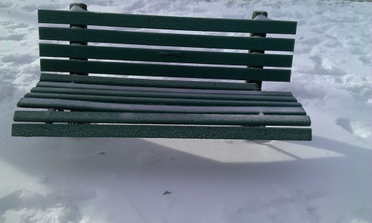 park bench winter