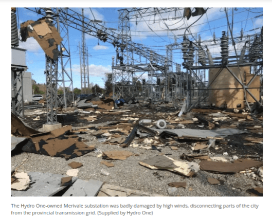 Ottawa Hydro station damaged Sep 21