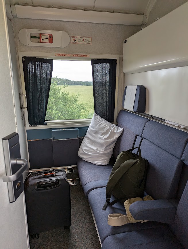 ViaRail sleeper car cabin on The Ocean line between Montreal and Halifax.
